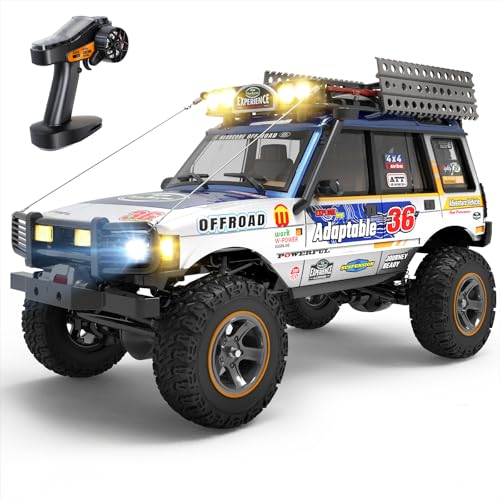 DEERC ���W�R���J�[ �I�t���[�h ��l���� 4WD 1/18�X�P�[�� RC�J�[ 4�֋쓮 �t���v���| 9g�T�[�{ LED���C�g4���[�h 40���A������ �[�d�� �j�̎q �a�����v���[���g 2.4GHz �����F�؍ς� (�u���[�j