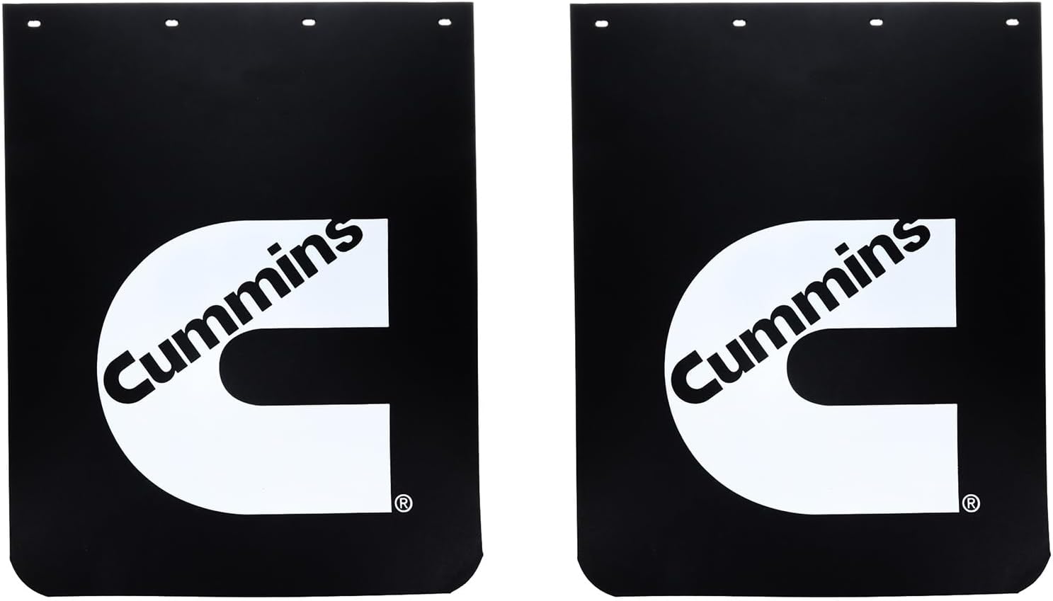 Cumins Diesel 24" x 30" x 3/16" Thick Rubber Black Semi Truck Mud Flaps-Set of 2