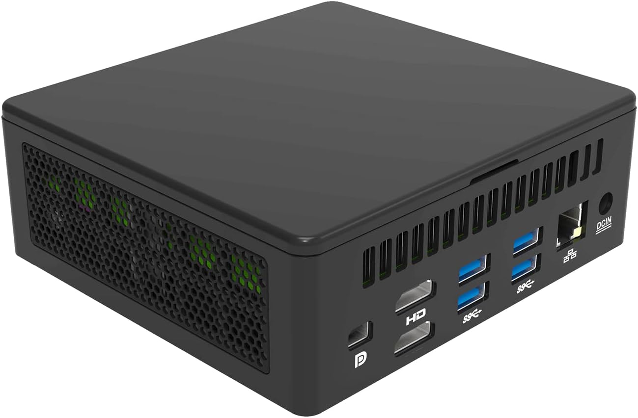 HUNSNMini PC Intel Core I3 1115G4, Desktop Computer, BA04, AC WiFi BT, Type-C Thundbolt 4.0 USB 4.0, Mini DP 8K, 2 x HDMI, 4 Display Output Support, Barebone, NO RAM, NO Storage, NO System