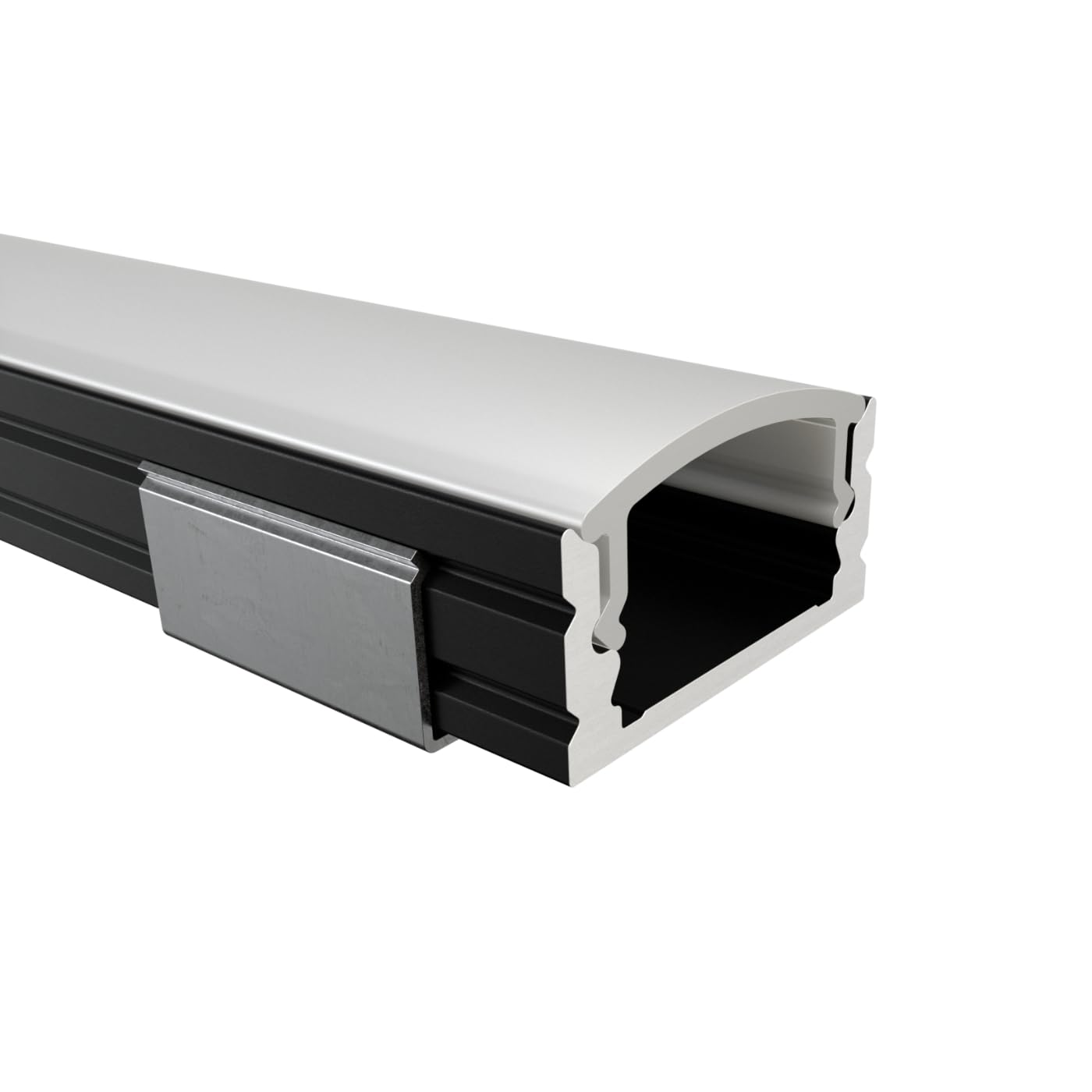 Profilé Aluminium LED Angle 45° + Couvercle Transparent - 50 Cm - Pour Bandes LED Jusqu'à 12 Mm
