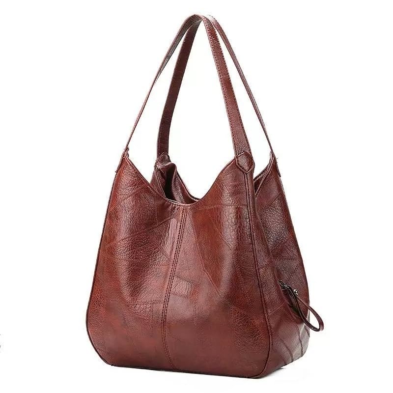 Bolsa Grande Capacidade de Ombro em com Múltiplos Compartimentos Elegante Espaçosa para Trabalho e Passeio(Y016Marrom)