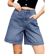 ELLEVEN Bermuda Jorts Baggy Jean Shorts - Casual Loose Fit Wide Leg Knee Length Denim Shorts with...