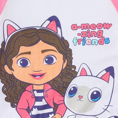 Image of DREAMWORKS GABBY'S DOLLHOUSE Girls 2 Piece Long Sleeve Shirt and French Terry Pants Set for Toddler and Big Kids