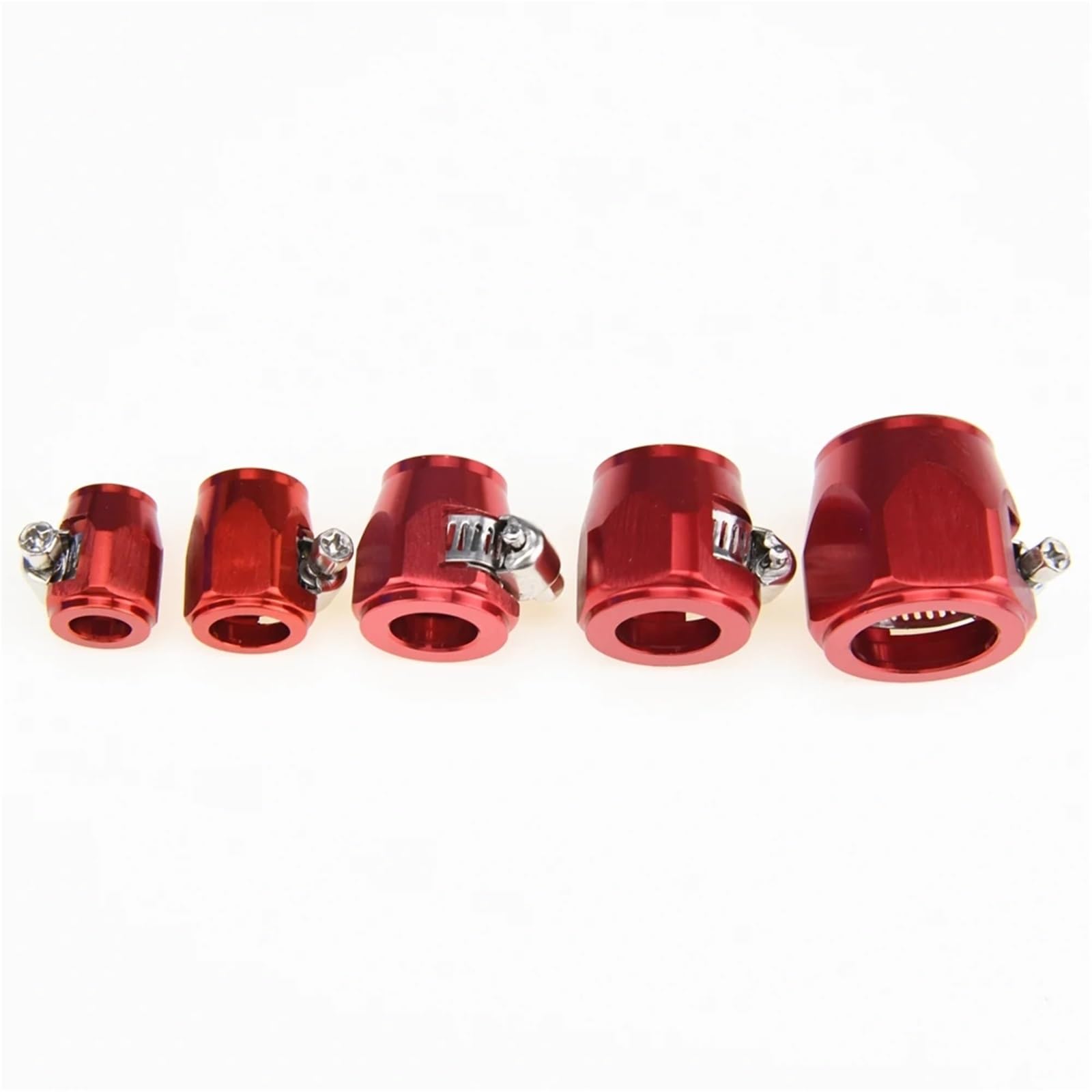 Lot de 10 colliers de serrage en aluminium AN4/AN6/AN8/AN10/AN12 - Pour une installation propre (rouge, 10 pièces AN10)