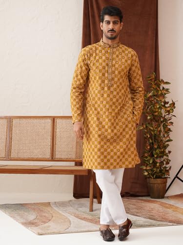Image of Jompers Embroidered Kurta Pyjama Set For Men (,)