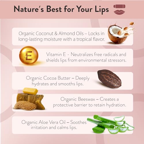 Image of Moroccan Magic Coconut Almond SPF 15 Lip Balm | Argan Oil & Essential Oils | Family Owned | Cruelty Free | 2 Pack