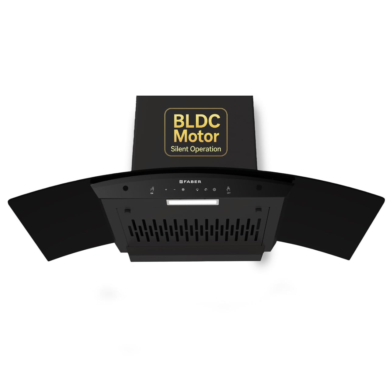 Faber Iris 90cm 1500m3/hr BLDC Autoclean Chimney|Black Matt Filterless|Oil Collector|Touch & Gesture Control|9 Speed Control|LED|8yrs on Motor,2Yrs Comprehensive warranty|HOOD IRIS BLDC FL HC BK IN 90