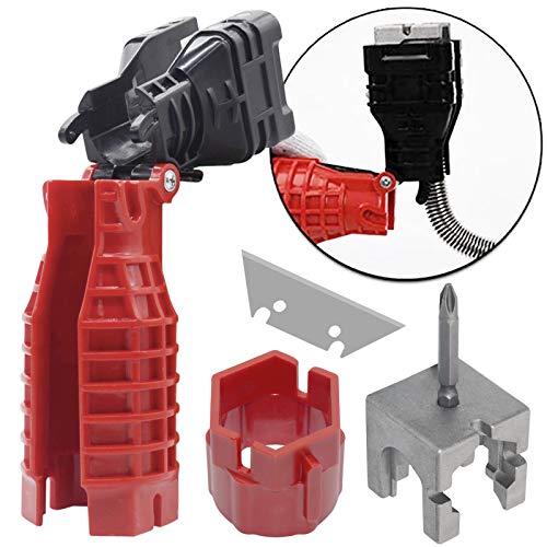 HEDWETO Faucet and Sink Installer Plumbing Tools, 18-in-1 Multifunctional Plumbers Wrench Sink Faucet Basin Wrenchs for Tight Spaces Under Sink Kitchen Bathroom Toilet Bowl