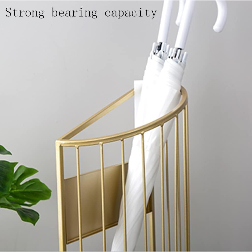 Double-Layered Metal Umbrella Stand, Creative Iron Bucket for Short & Long Umbrellas, Stylish Hallway Decor, Gold Finish (30x61cm) image 2