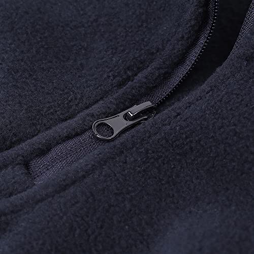 Spring&Gege Boys’ Soild Quarter-Zip Polar Fleece Long Sleeve Pullover Jacket Navy Blue Size 7-8 Years #TOP4