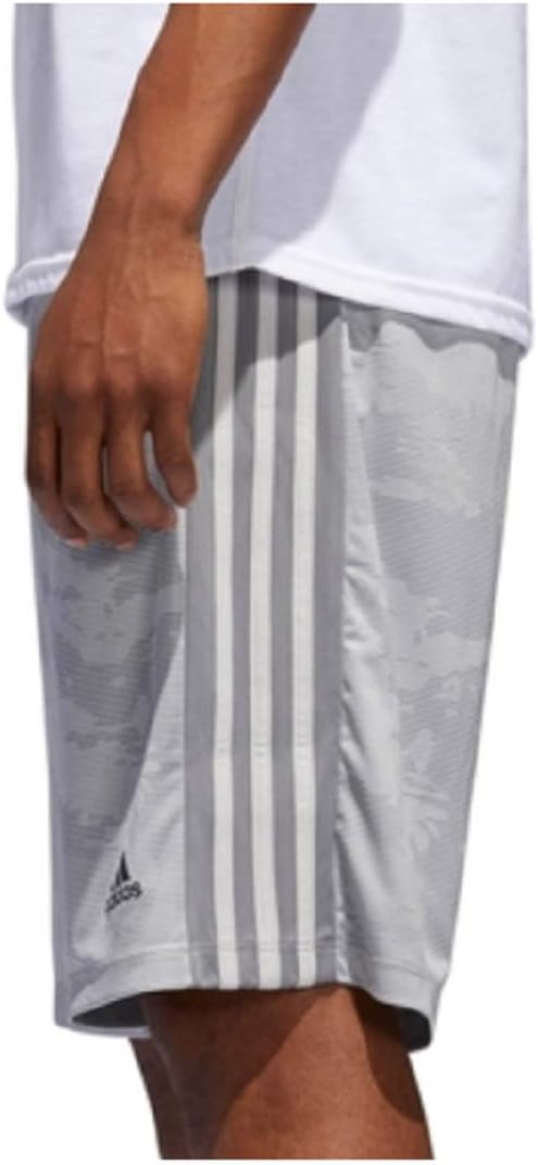 adidas Mens D2M Linen Camo Shorts (Grey, Large)