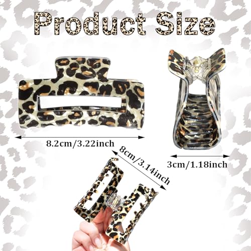 Pinzas para cabello diseño leopardo 4 piezas miniatura 2