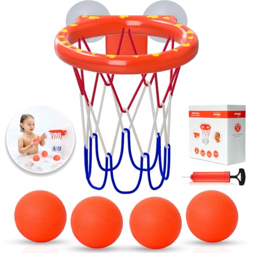 Bath Toys, Bathtub Basketball Hoop for Toddlers & Kids...