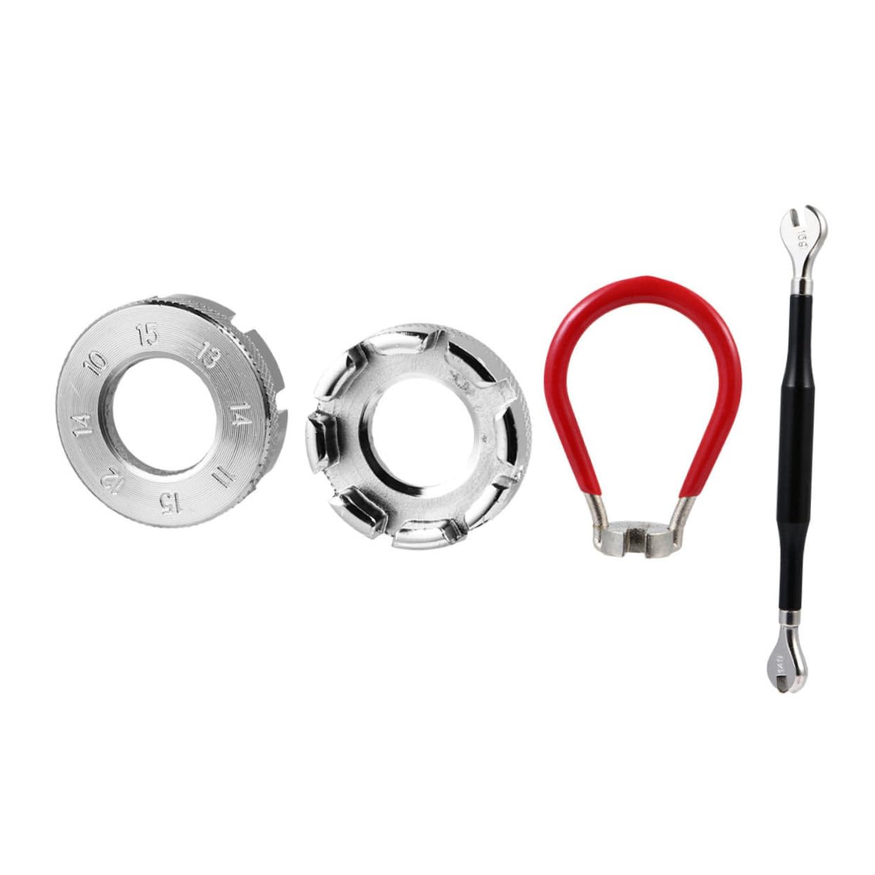 GOOHOCHY 4Pcs Bicycle Spoke Wrench Tool Steel Rim Correct Equipment Cut Open Design for Easy Operation Wheel Tension