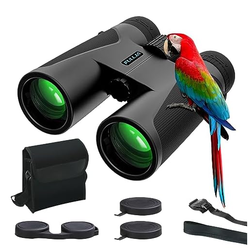 FULLJA 12x42-High-Power-Compact Binoculars for Adults - Lightweight Binoculars for Women Girls, Easy Focus Waterproof Binoculars with BAK4 Prism Lens for Bird Watching, Hiking, Hunting, Sports Event