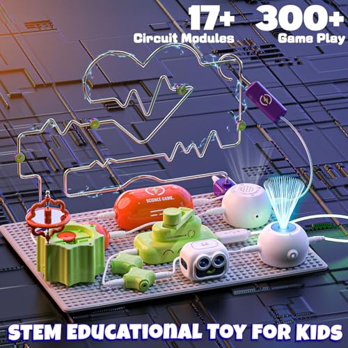 Image of SMILESSKIDDO Science Kits, Electronics STEM Toys, 300+ Projects 16 Parts | Over 300 Experiments, 16 Circuit Parts, Hands-On STEM Learning, Educational Toy, Gift for Kids Ages 3-12