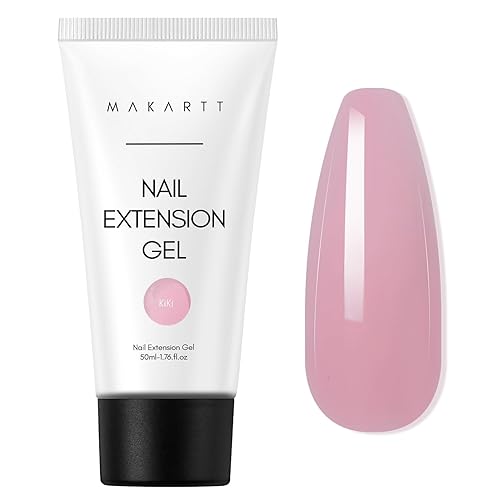 Makartt - Gel constructor de uñas de polietileno, 1.7 onzas (50 ml), marrón rosado (KiKi), extensión de uñas de gel, fortalecedor duro