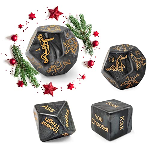 Grafken Dice Set Sex Dice for Couples Naughty Sex Dice Games for Adults Bedroom, Dice Sex, Sexy Dice Game for Couples, Naughty Games for Couples, Adult Dice for Couples Naughty 4 PCS