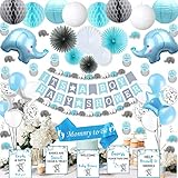 RainMeadow Baby Shower Decorations for Boy, Elephant Style | It's A BOY | Garland Bunting Banner,...
