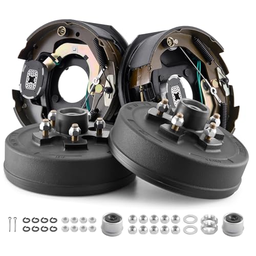VEVOR Electric Trailer Brake Assembly 10 x 2-1/4 Inch 1 Pair Self-Adjusting Electric Brakes Kit for 3500 lbs Trailer Axle Backing Plates for Braking System Part Replacement Fit for Trailers RVs