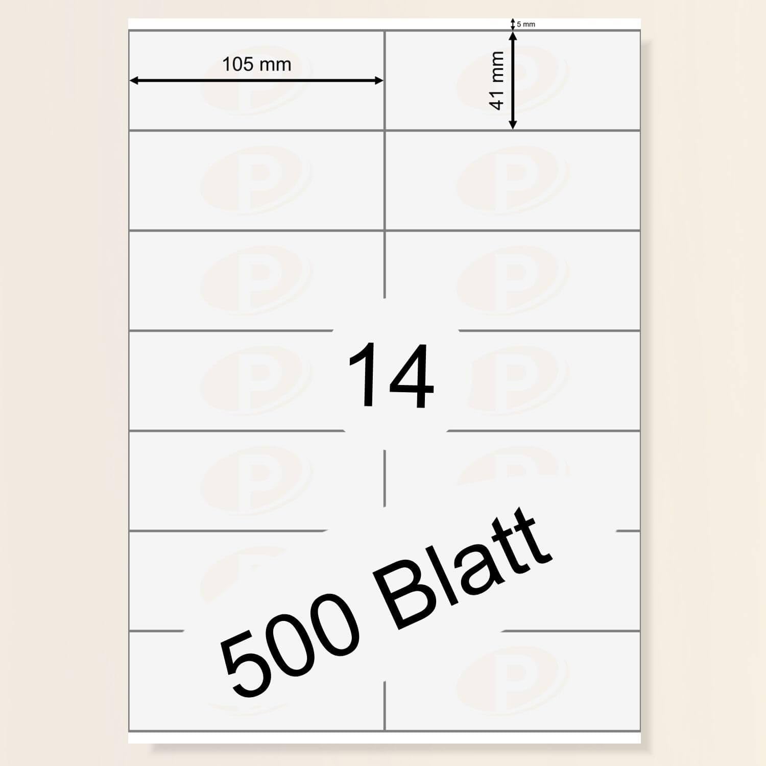 7000 Etiketten selbstklebend (105x41mm) bedruckbar Printation