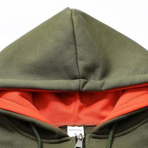 Mens Zip Up Hoodies Plus Size Casual Long Sleeve Hooded Sweatshirt Fleece Drawstring Jacket with Pockets4