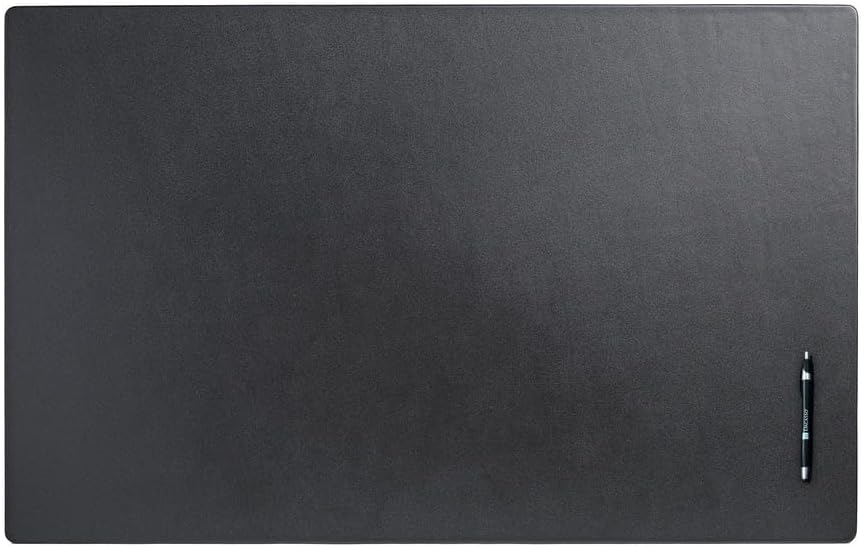 Black Leather 38" x 24" Desk Mat Without Rails