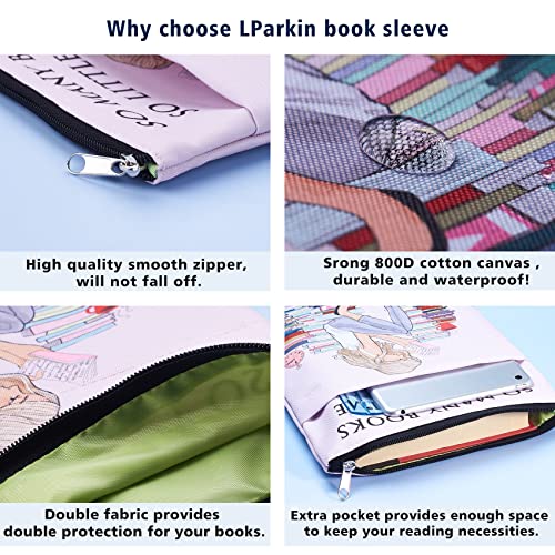 So Many Books So Little Time Book Sleeve with Zipper, Book Covers for Paperbacks, 11 X 8.5 Inch, Bookish Gift for Girl 4 51ICut7fTFL