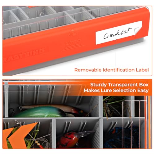 Image of KastKing HyperSeal Waterproof Tackle Box, 3700 Deep Tackle Trays, Fishing Tackle Box Organizer With Removable Dividers, Fishing Gear & Fishing Accessories Storage, 1 Pack