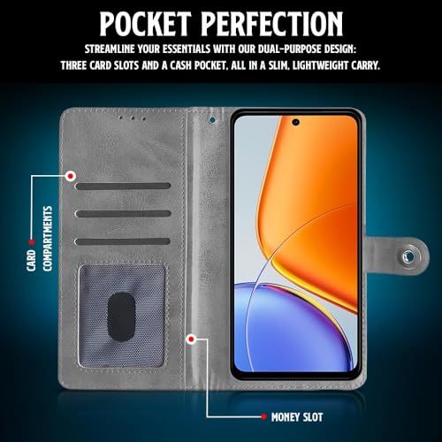 Image of WOW IMAGINE Shock Proof Flip Cover Back Case for Vivo T4x 5G | iQoo Z10x 5G | Vivo Y31 Pro 5G (Magnetic Button Flip Case | Wallet Pockets & Stand | Leather Finish | Aquamarine)