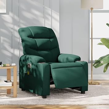 Electric Massage Recliner Chair - Dark Green Reclining Sofa, Gaming Couch for Living Room, Modern Furniture, Comfortable Lounge Chair, Room Seat