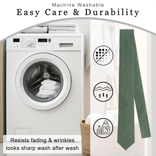 Image of Cotton Ties for Men Solid Color Skinny Tie Mens Necktie for Wedding Graduation Formal Dinner