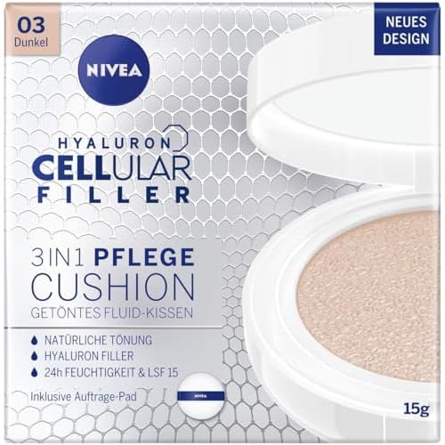 NIVEA 3in1 Anti-Age Pflege Kissen für natürliche Tönung und Feuchtigkeit, Für Dunklere Hauttypen, 15 g (1er Pack)