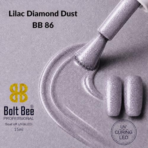 Image of BOLT BEE 15ML Gel Nail Polish 1Pc Clear Pink Glitter Nail Polish Soak Off UV LED Nail Gel Polish Nail Art Starter Manicure Salon DIY at Home, 0.5 OZ (1) (86)