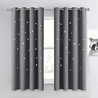 Vista 42 de NICETOWN Cortinas Opacas con Recortes de Estrellas para Dormitorio de Niños/Guardería, Cortinas de Tratamiento de Ventana con Aislamiento Térmico