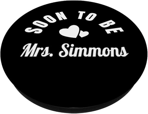 Miniatura 2 de Enchufe Pop Soon To Be Mrs. Simmons. Boda Sra. Simmons - Empuñadura y soporte PopSockets para teléfonos y tabletas