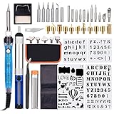 Sunydog 53PCS Wood Burning Tool Kit, Professional Pyrography Pen Soldering Iron Set, Adjustable Temperature from 200-450℃ for Beginners Adults Wood Burning Carving DIY Embossing Soldering