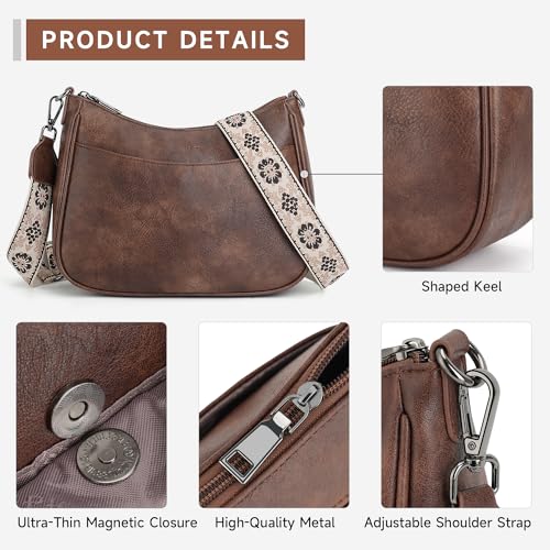 APHISON Trendy Leather Crossbody Purse with Adjustable Strap, Women's Shoulder Handbag4