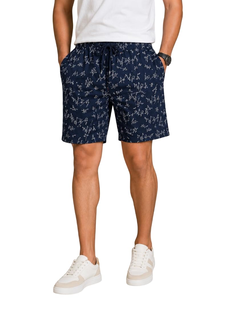 L N Creation Men Black Printed Cotton Shorts | Elastic Waistband with Drawstring | Comfortable Casual & Loungewear Shorts-picture-27