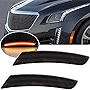 CTS/ATS Amber LED Front Side Marker Lamps Replacement for 2014-2020 Cadillac CTS & 2015-2020 Cadillac ATS Smoked Lens LED Turn Singal Lights Kits Replace OEM Sidemarker Lamps