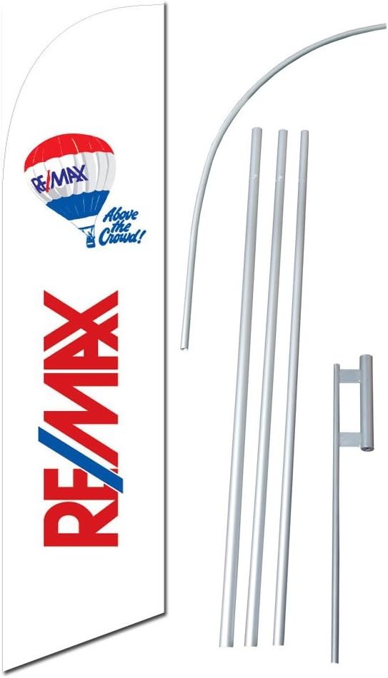 Amazon.com : Remax White 12-Foot Super Swooper Feather Flag with Heavy ...
