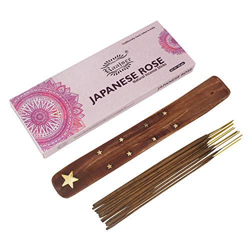 raajsee Incense Sticks 100 Gm Pack-100% Pure Organic Natural Hand Rolled Free from Chemicals-for Church,Aroma Therapy,Relaxation,Meditation,Positivity & Sensual Therapy (Rose with Incense Holder)