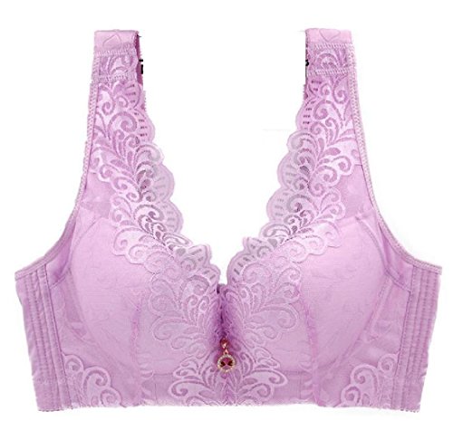 Freely Women's Padded Bra Slim Fit Striped Sexy Vintage Plain, Light Purple, 44E