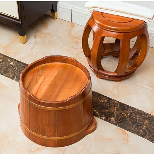 Balde para baño de pies de madera sólida 40 cm miniatura 5