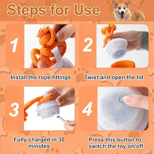Interaktives Hundespielzeug, Interaktiver Spielball für Hunde, Hundespielzeug Unzerstörbar, Elektrisch Hundespielzeug Ball mit Fernbedienung, 3 Spielmodi, Hundespielzeug Ball für Katzen (orange1)