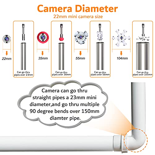 Sewer Camera 165Ft With Locator, 512Hz Sonde Transmitter Plumbing Camera Snake With Dvr Recorder, Inspection Cam With 7" Lcd Monitor With Fiber Optic Cable Wire (8 Gb Sd Card Included) (165Ft/50M) #TOP6
