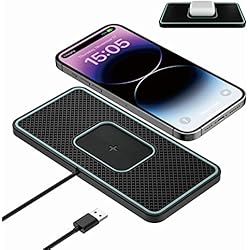 Cargador Inalámbrico Móvil Bmw Almohadilla De Cargador De Coche Inalámbrico, Polmxs Cargador Inalámbrico Qi Rápido De 15W, Alfombrilla Antideslizante para Teléfono De Coche para AirPods 3/Pro/iPhone 14/13/12/11 Samsung S22/S21/S20