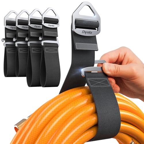 4er-Pack [Einhandbedienung/Schwerkraftspannung] Verlängerungskabel-Organizer, Verstellbarer Schlauch, Seil, Kabel Organisation und Aufbewahrung für Garage, Werkstatt, Wohnmobil, Geschenkset für Männer