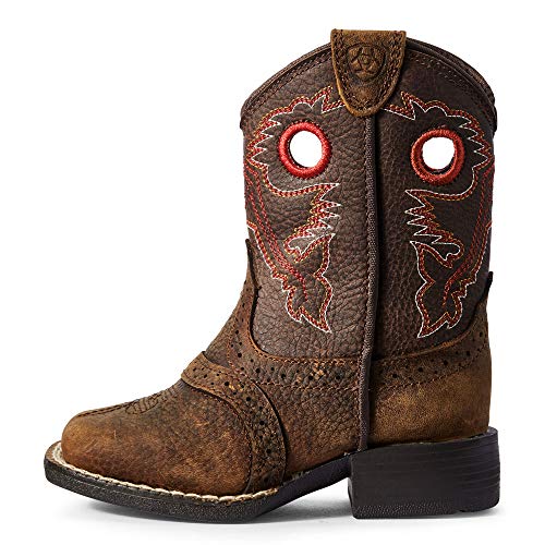 ARIAT Boys' Rough Stock Western Boot Square Toe Brown 6 D(M) US2