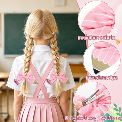 Set Accesorios para Pelo Lazos y Clips en Rosa miniatura 3